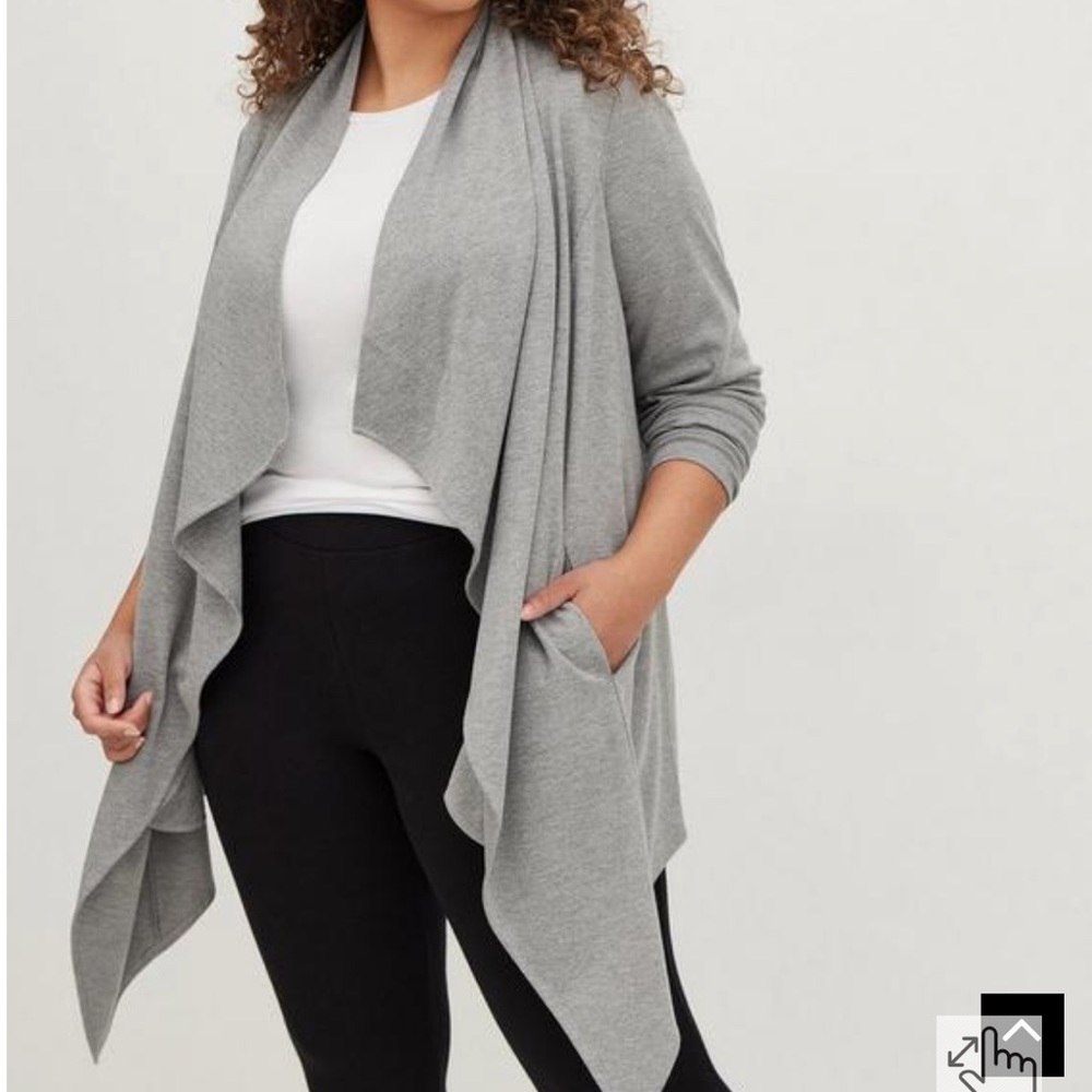 Brushed Ponte Drape Front Cardigan